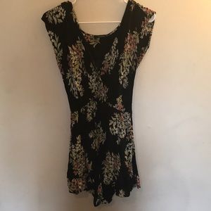 Black floral romper.